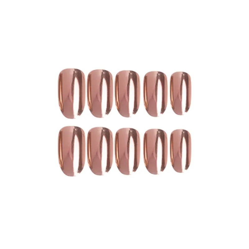 QualityMatte Rose Gold False Nail Press On Nails Fake Nail Natural Nail Tips Designs Extended Art Natural Full Cover Nails