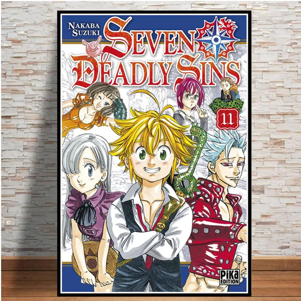 ポスターアンドプリントジャパンアニメコミックThe Seven Deadly Sins Art Painting Wall Art Canvas Wall Picture for Living Room Home Decor5077026