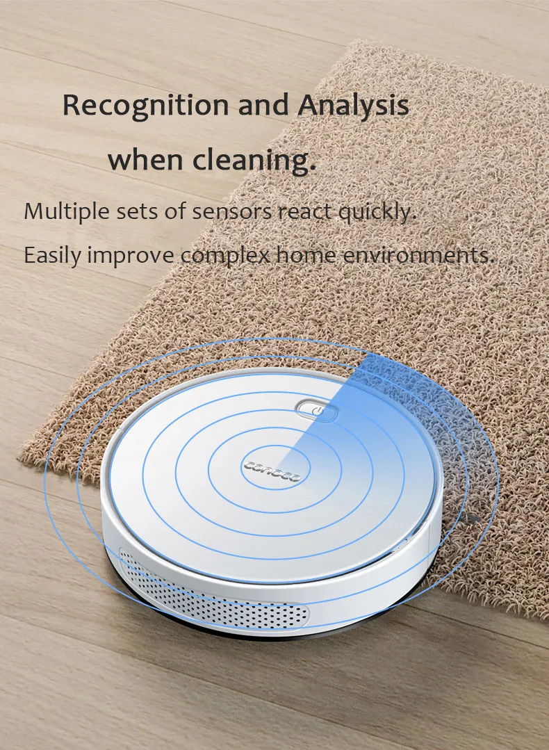 CONOCO Newest 3000Pa Suction Smart Robot Vacuum cleaner Wifi & Voice &APP Remote control Auto-Charging for Pet Hair Carpet Floor