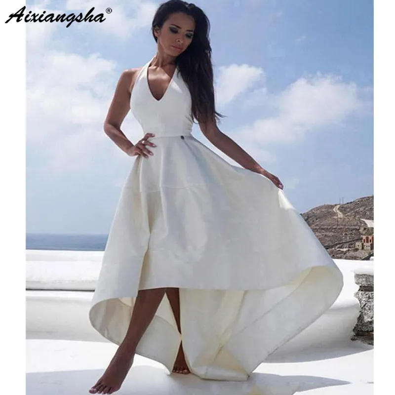 Vestido De Novia Alto Bajo 2019 Una L nea Vestido De Novia De