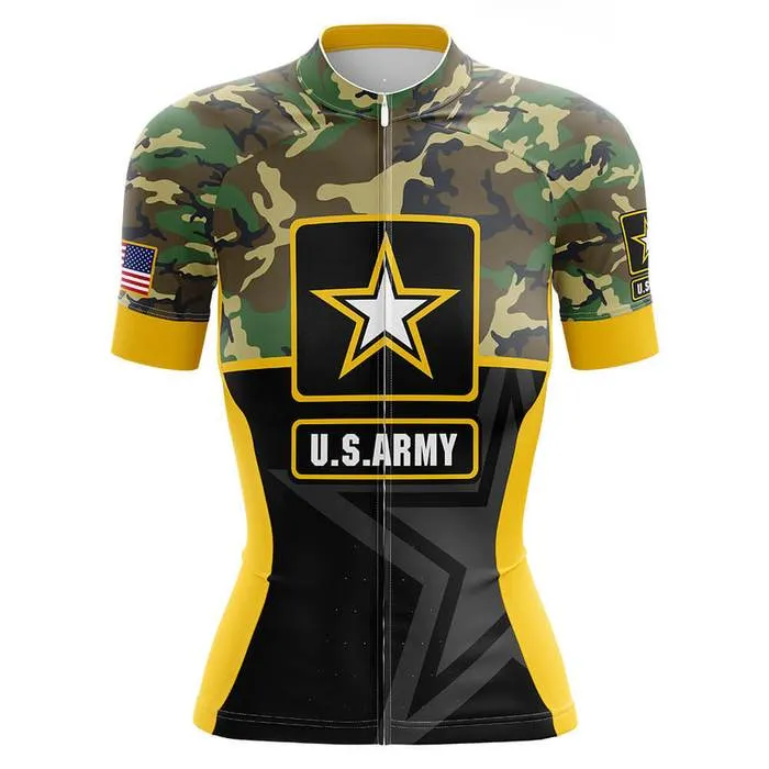 2022 ABD Ordusu Kadın Bisiklet Jersey Set Bisiklet Giysileri Nefes Alabilir Anti-UV Bisiklet Giyim Kısa Kollu Bisiklet Kıyafetleri225K