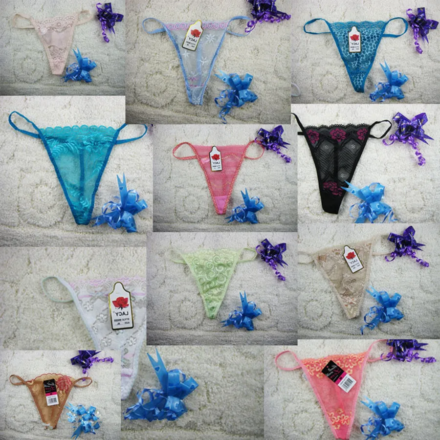 Nyaste Kvinnor Lace Transparenta Panties Lady Fashion Tangas G-Strängar Thongs Underkläder T-Pants Underkläder Panties Bragas