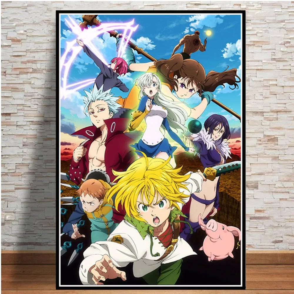 Poster ve baskılar Japonya Anime çizgi roman yedi Ölümcül Günah Sanat Resim Duvar Sanat Tuval Duvar Resimleri Oturma Odası Ev Dekor2844037