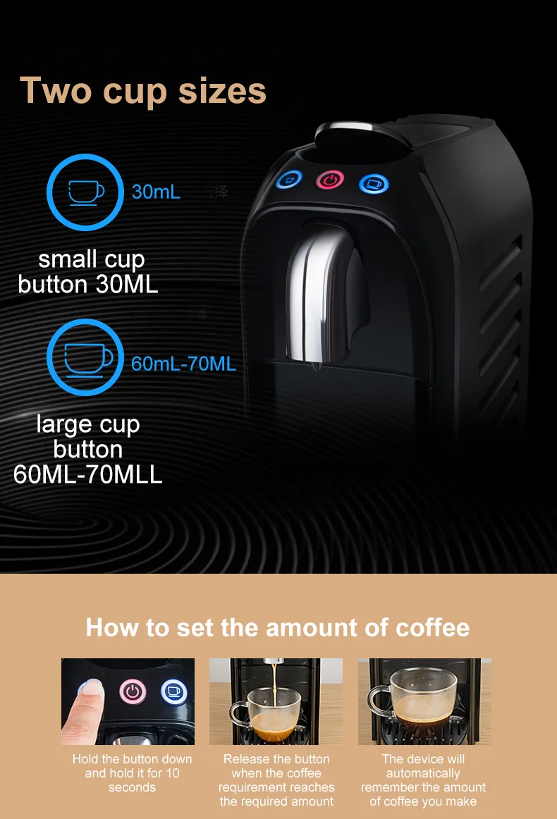 Ewige cj-278a Kapselkaffeemaschine 19bar Espressomaschine Nestle Kaffeemaschine 220V 50Hz Kostenloser Versand
