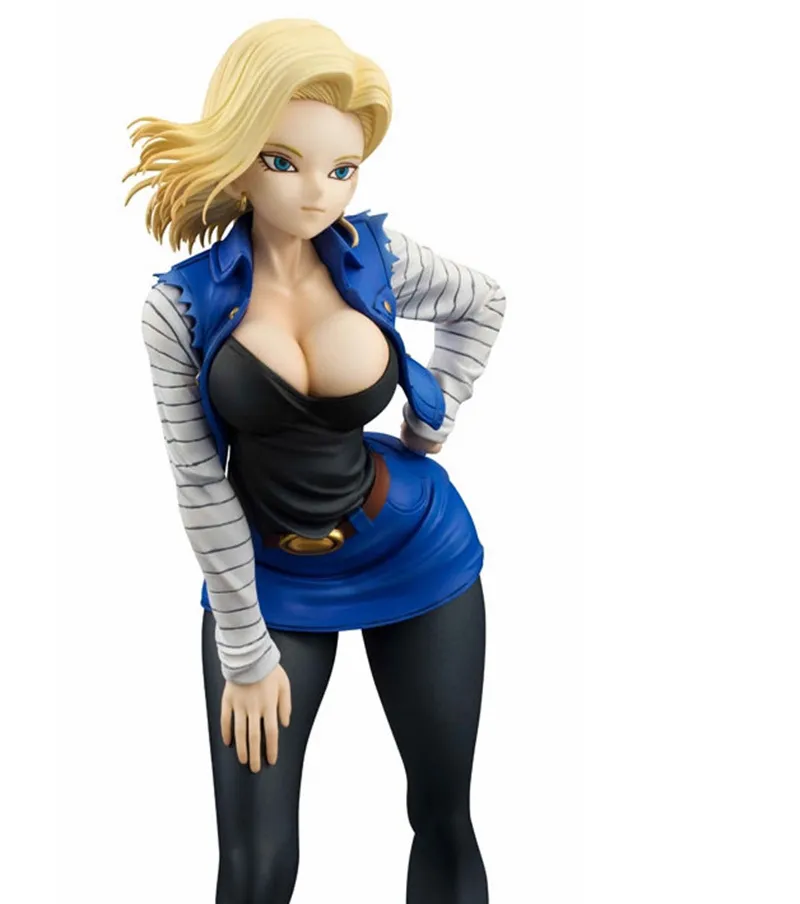 Android 18 Лазурит Сексуальная Аниме Фигурка ПВХ Фигурки Модель Игрушки Для Рождественского Подарка 19 СМ T2009113021690