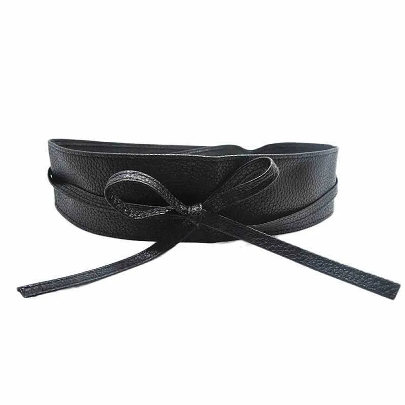 KLV – ceinture en cuir souple pour femmes, large, à nouer autour de la taille, style Boho, haute qualité, 208j