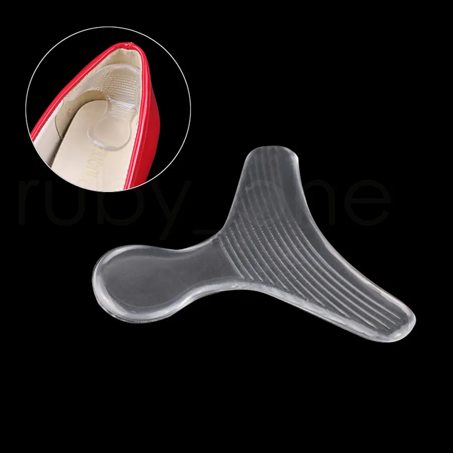 Silicone Back Heel Liner T-Shape Anti-Attrito Gel Cushion Pads Sottopiede Sottopiede Grip di danza Capannone le scarpe la cura del piede