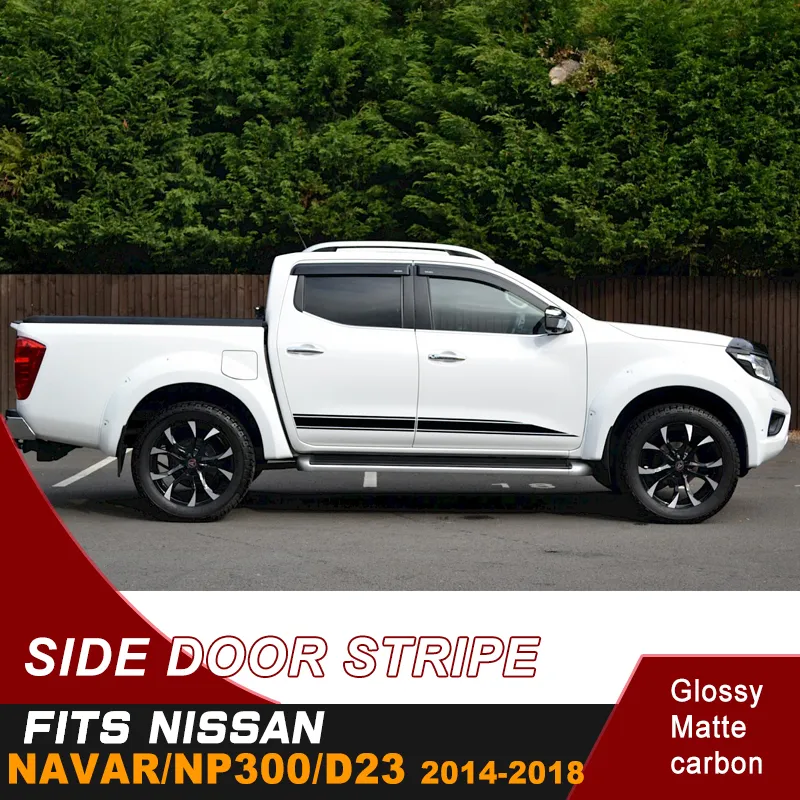 Adesivo de carro ajuste para Nissan Navara NP300 porta-cauda porta-cauda tronco traseiro fresco tarhark listra decalques de carro de vinil