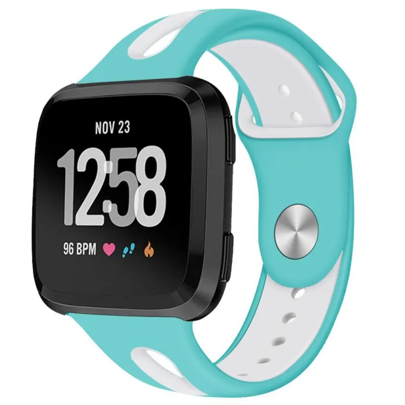 Neue 10 Stile Two Colors Riemen für Fitbit Vers 2 Smart Watch Armband Soft Silicon Sport Watchband Ersatzband Armband310f6574503