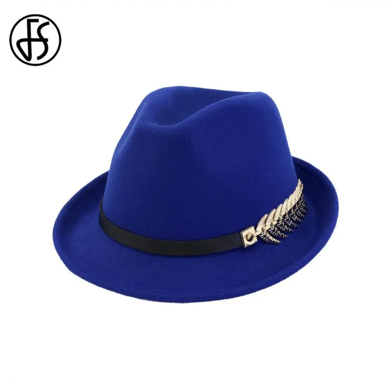 Fs novo chapéu de feltro de lã feminino masculino fedora para primavera outono elegante senhora trilby jazz chapéus panamá boné preto curvado brim252y