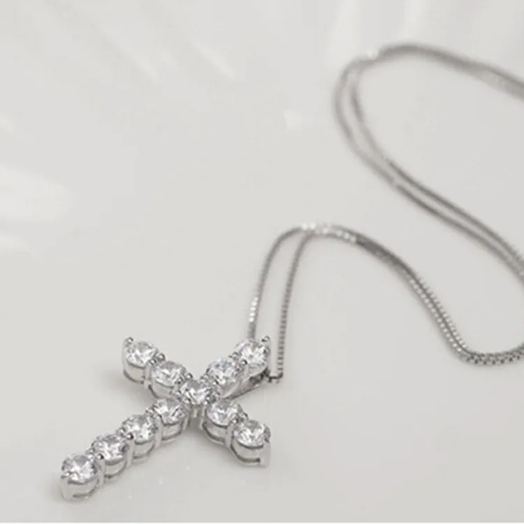 Подвески с блестящим бриллиантом и камнем, ожерелье, ювелирные изделия с платиновым покрытием для мужчин и женщин, подарок для влюбленных, религиозные украшения для пары6457856