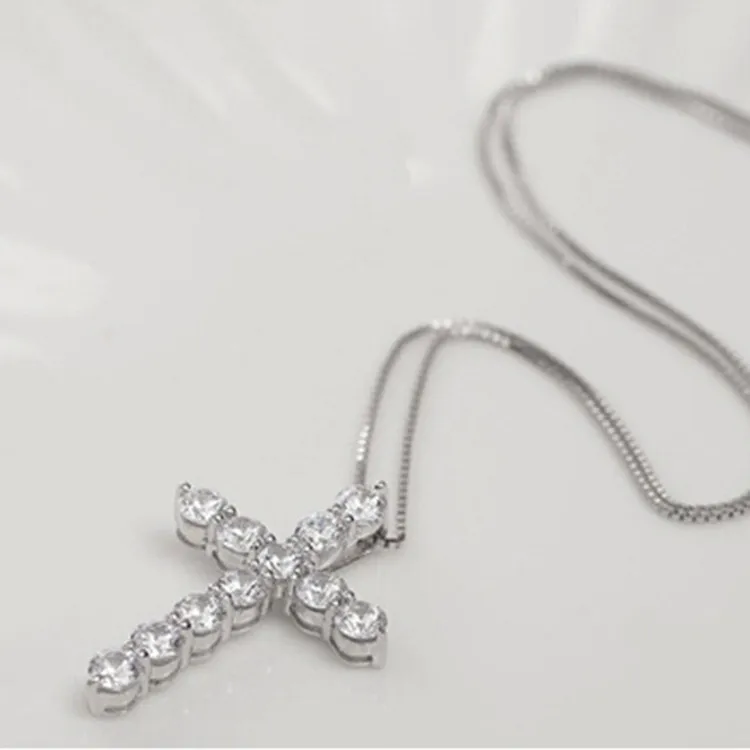 Shining Diamond Stone Hangers Ketting Sieraden Geplatineerd Mannen Vrouwen Minnaar Cadeau Paar Religieuze Sieraden6457856