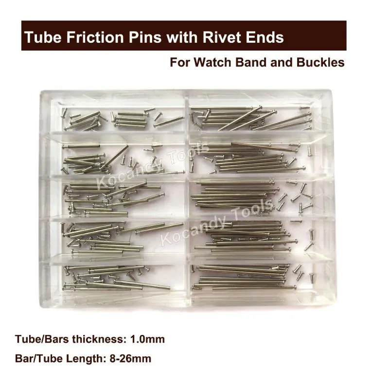 Reparationsverktygssatser Tube Friction Pin Pressure BaSs Pins Rivet Ends For Watch Band Clasp Straps Spuckles Armband Tjocklek 1 0mm 235Y