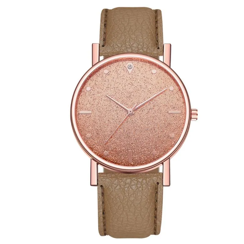 2020 Top Marke Hohe Qualität Strass Damen Damen Einfache Uhren Kunstleder Analog Quarz Armbanduhr Uhr Saat Gift1282p