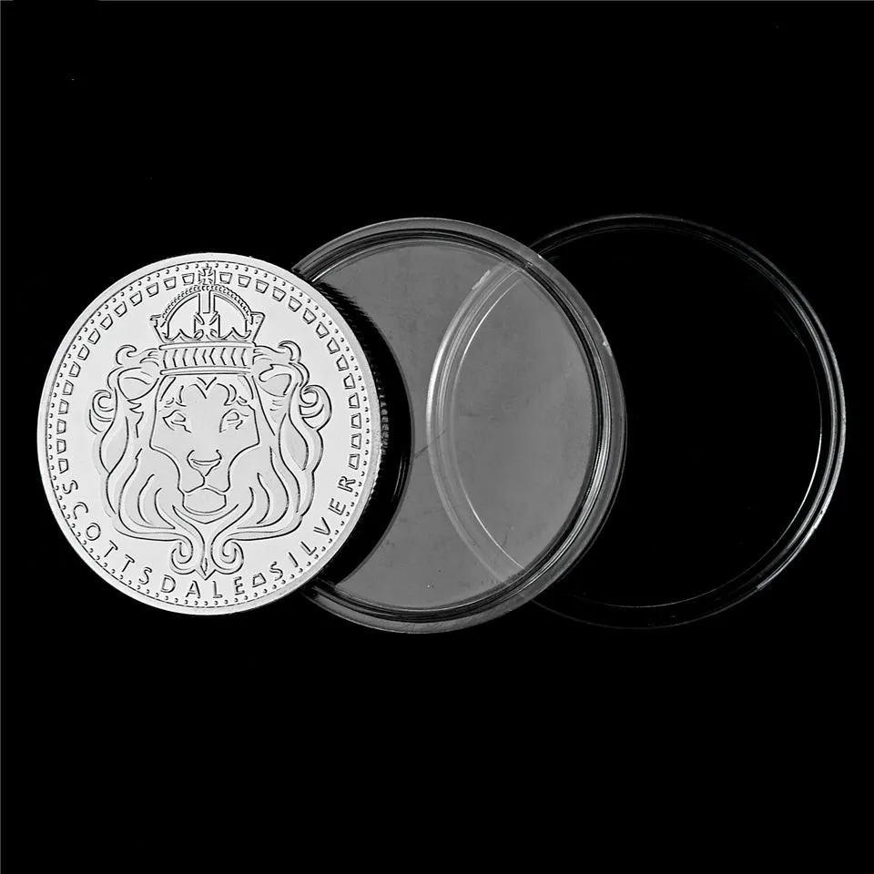 Scottsdale Mint Omnia Paratus Craft 1 Troy Oz Silver Splated Coin Collection z twardą akrylową kapsułką1381985