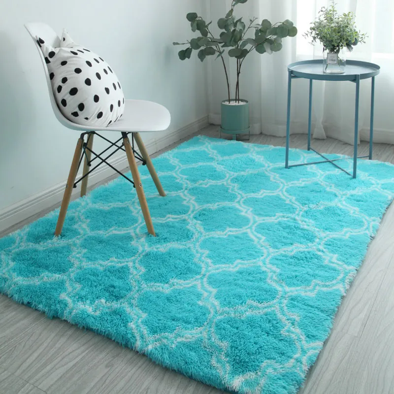 Tapis moderne pour salon, grand tapis doux en peluche à poils longs, pour chambre à coucher, tapis de sol antidérapant, chambre d'enfant, blanc, gris, 313l