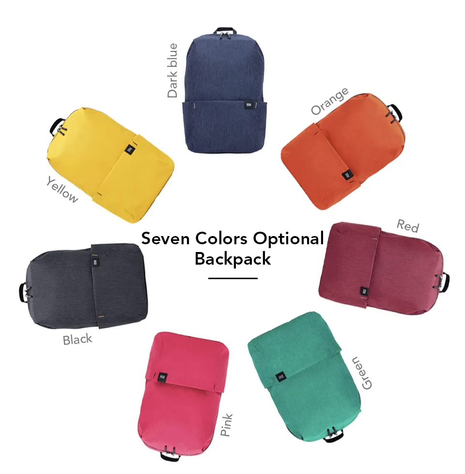 Xiaomi mi ظهره حقيبة 10l 10 ألوان 165 جرام الحضري الترفيه الرياضة حزمة حقيبة الرجال النساء النساء صغير الحجم الكتف unise