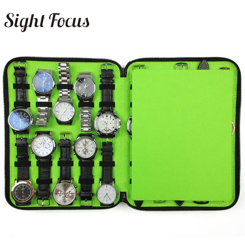 Focus Sight 40 Slot Filtr Watch Organizer Box Grey Watch Straż Upuch Podwójna warstwowa pasek Pasek Organizator Bag177k