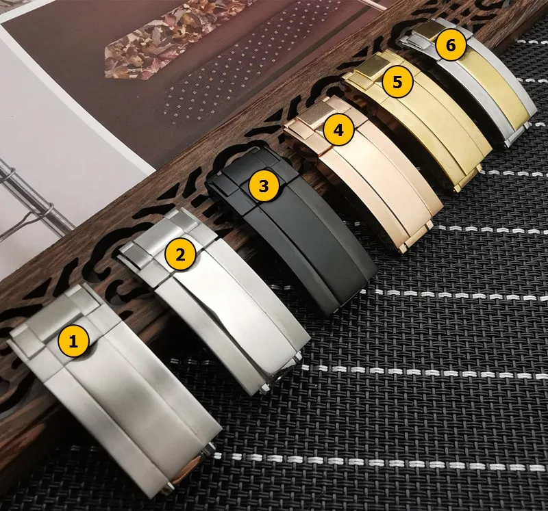 Bracelet de montre en caoutchouc de silicone naturel 20mm bracelet de montre noir pour bracelet de rôle GMT OYSTERFLEX Bracelet283r