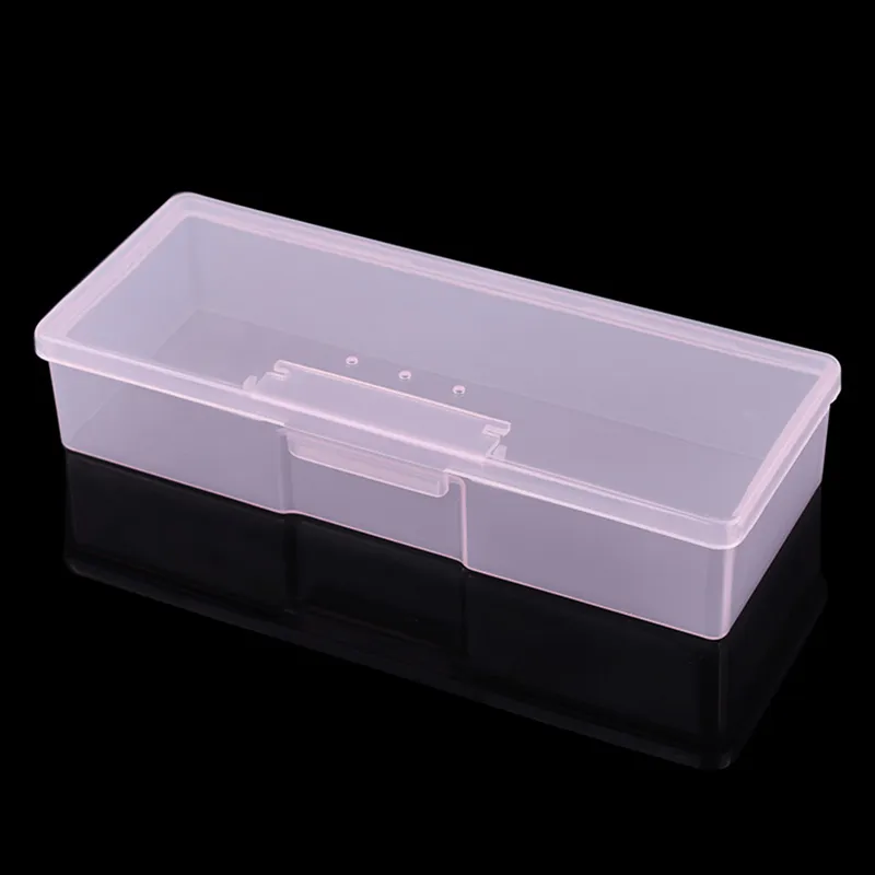 Boîte de rangement en plastique Transparent pour outils de manucure, boîte de rangement pour stylos à dessin, tampon, fichiers de meulage, étui organisateur, conteneur Box299d