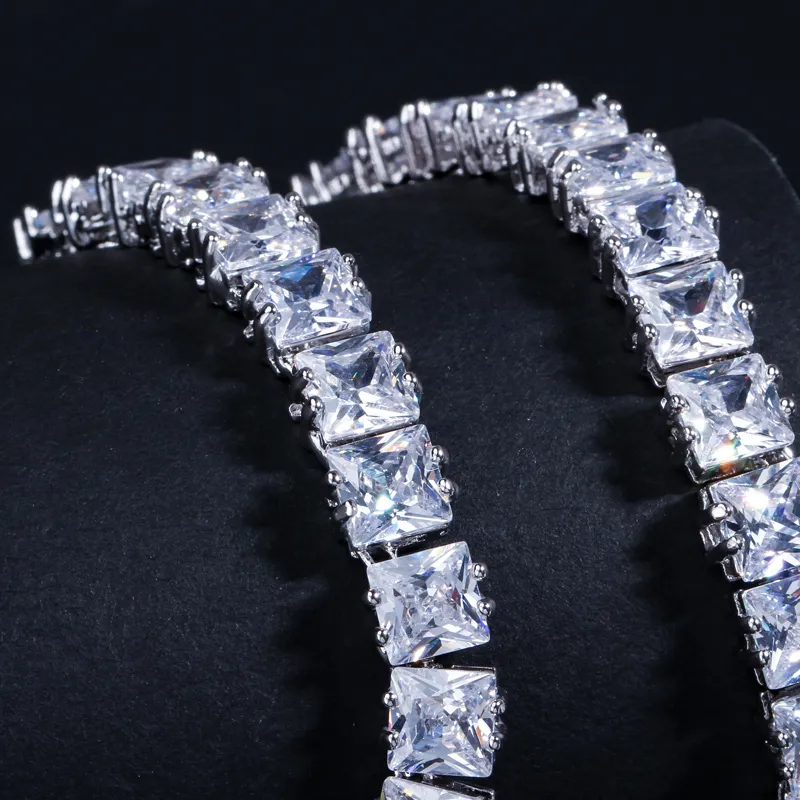 CWWZircons Сверкающее ожерелье принцессы с кубическим цирконием, ожерелье, серьги, браслет, набор для женщин, ювелирные изделия для свадебной вечеринки T314227C