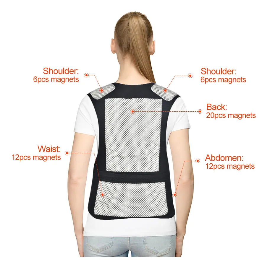 Tourmaline Selfheating Magnetic Therapy Waist Back Shoulder Posture Corrector Spine Lumbar Brace Back Support Belt2130330