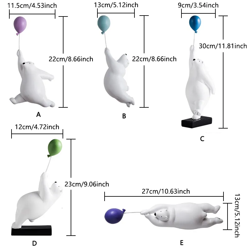 Balon niedźwiedź polarny dekoracja ścienna rzeźba niedźwiedź statua ogrodowa kwiat dekoracje dekoracje domowe do domu ściana wisząca t253v