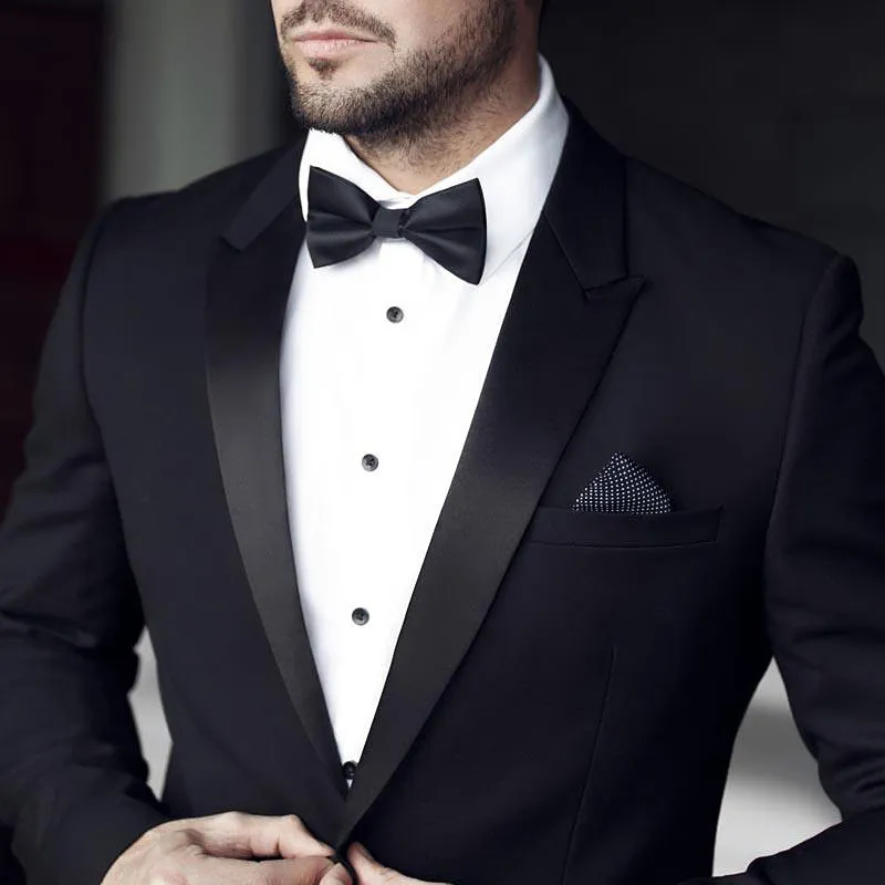 Gravatas masculinas gravata borboleta preta fosca cabeça plana clássico camada dupla cor sólida negócios banquete casamento terno diário camisa bowt328i