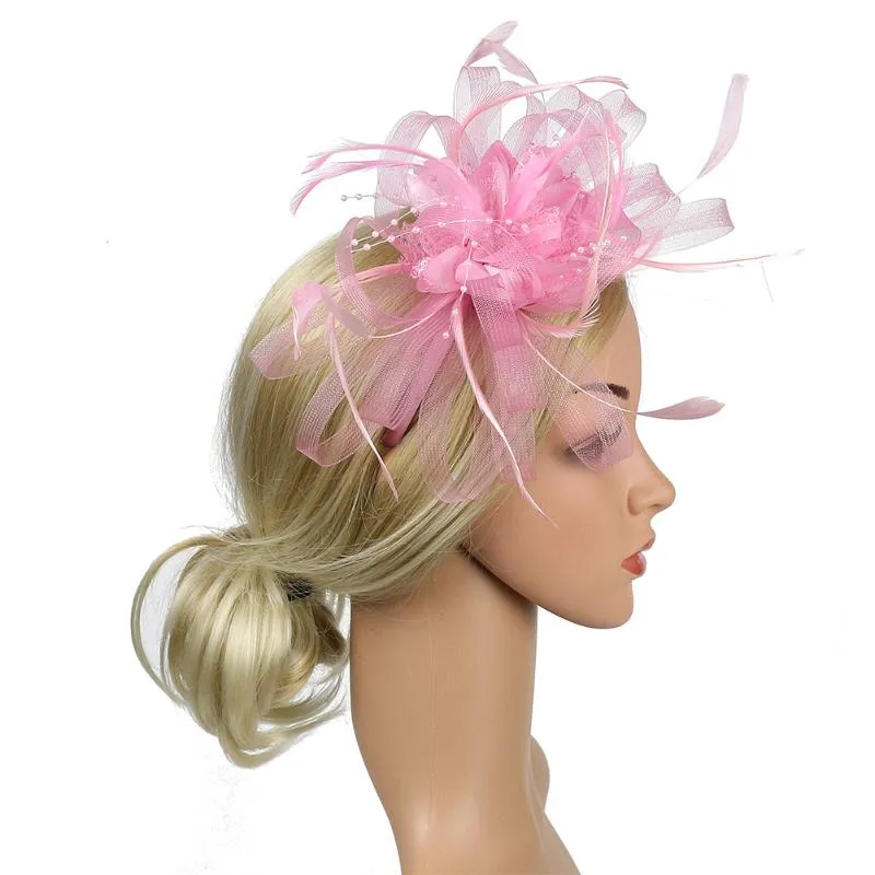 Fedoras Wedding Party Hat Cocktail Day Feather Mesh Bridal Fackinator Headband Bowknot Gifte Women Banquet1269Q