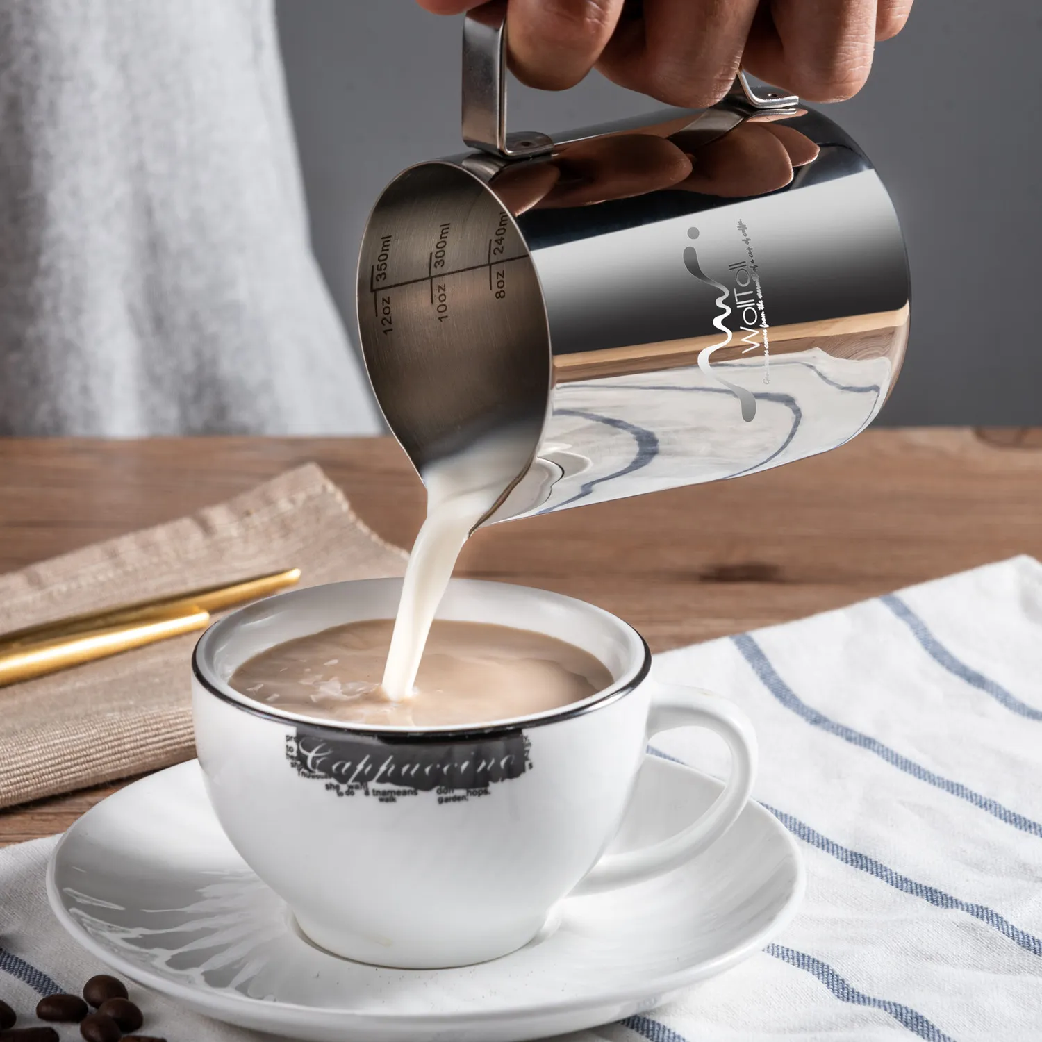 Paslanmaz çelik süt köpüren sürahi espresso kahve barista zanaat latte c9012315