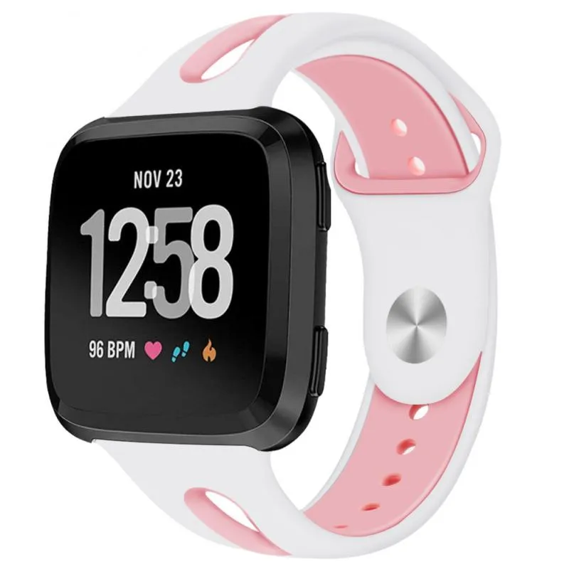 Nya 10 stilar Två färger rem för Fitbit Versa 2 Smart Watch Strap Soft Silicone Sport Watchband Replacement Band Armband310F2134534