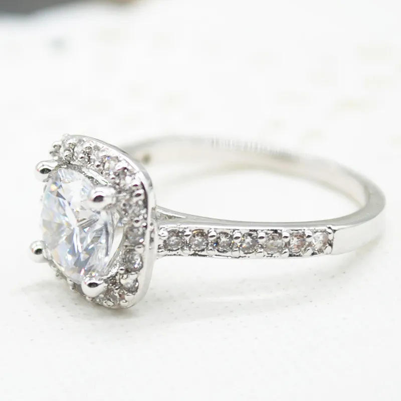 Klassischer glänzender großer quadratischer Kristall-Zirkon-Ring, Eheringe für Damen, Damen, Modeschmuck, Größe 5 6 7 812578