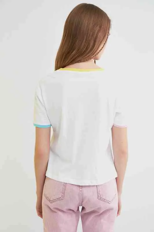 Trendyol Color Piping Basic T-shirt tricoté TWOSS21TS0840 G220228