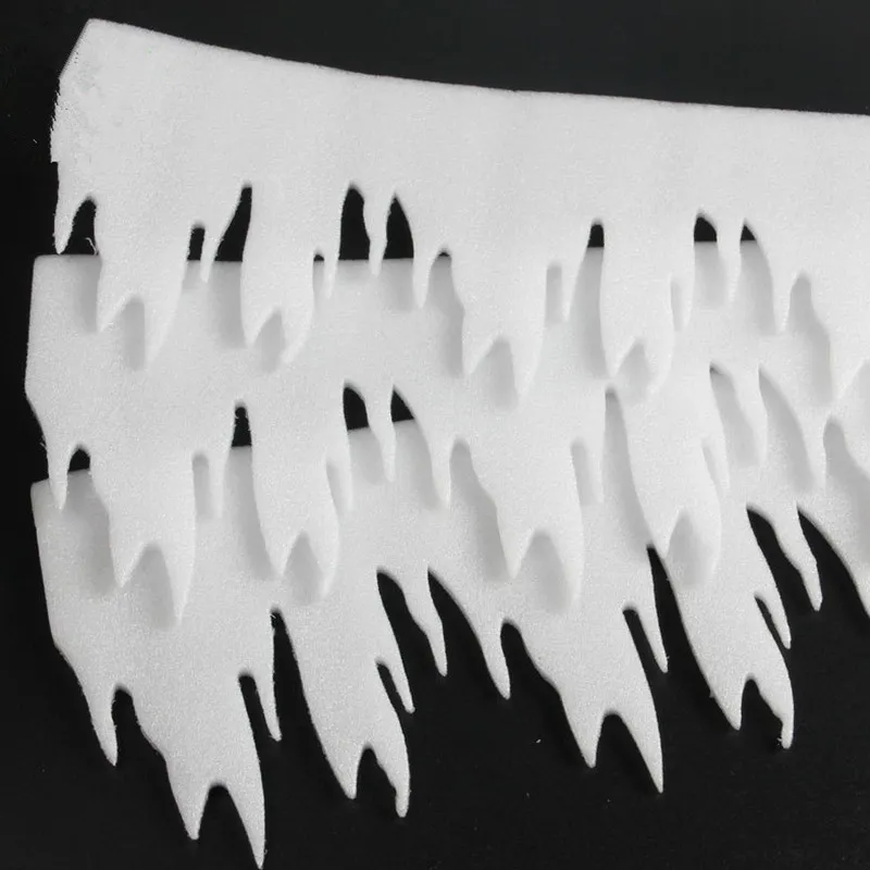 lot White Foam Ice Strip Icicle Pendant Decorations God julprydnader Snödekor för vägg Y201020
