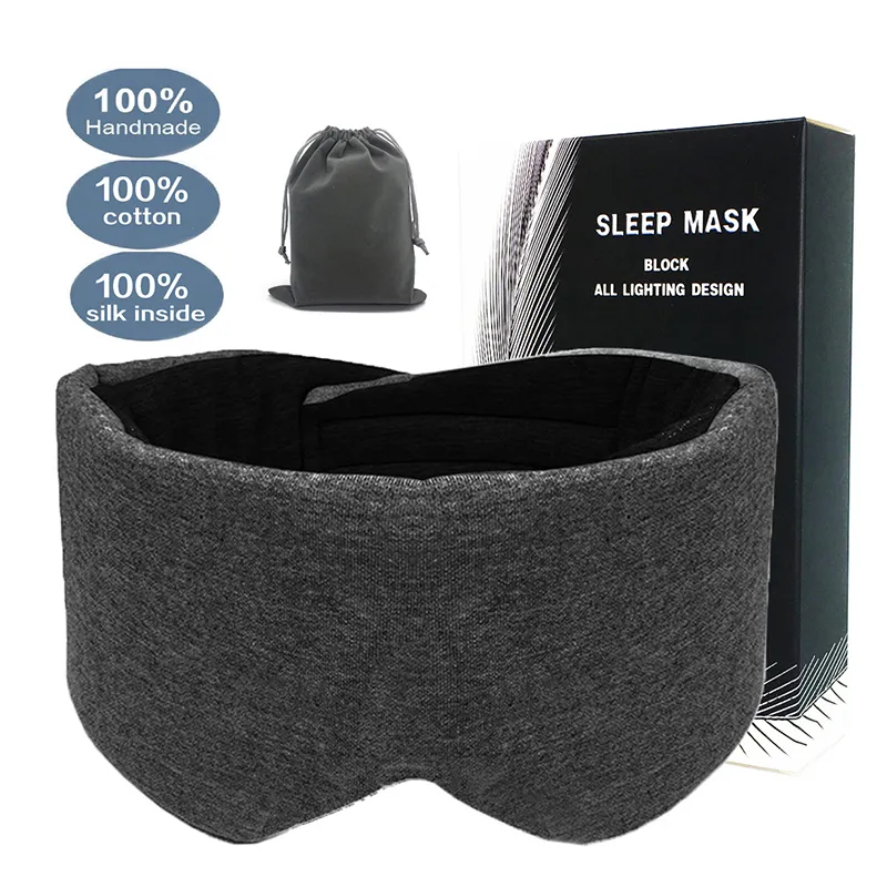 100% katoen zijde slaapmasker blinddoek oog cover oog patch vrouwen mannen zachte draagbare blinddoek reizen eyepatch slaap oog masker