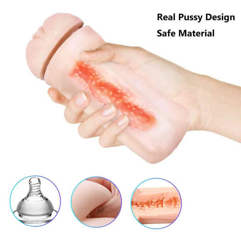 NXY Sex Masturbators Smart Male Masturbator 3d Vagina Real Pussy for Men Penis Trainer Vibrators Glans Sucker Cock Exerciser Erotic Toy Adult 18+ 220127