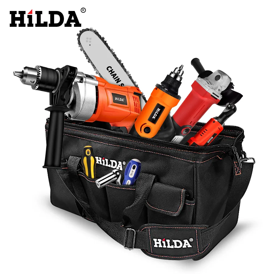 HILDA Tool Bags Waterproof Men canvas tool bag Electrician Hardware Large Capacity Travel Size 12 14 16 18 Inch Y200324