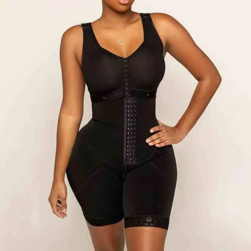 Kvinnor Postoperativ Shapewear Corset Faja Colombianas Full Body High Compression Bra Midje Trainer Modellering Rem 220115