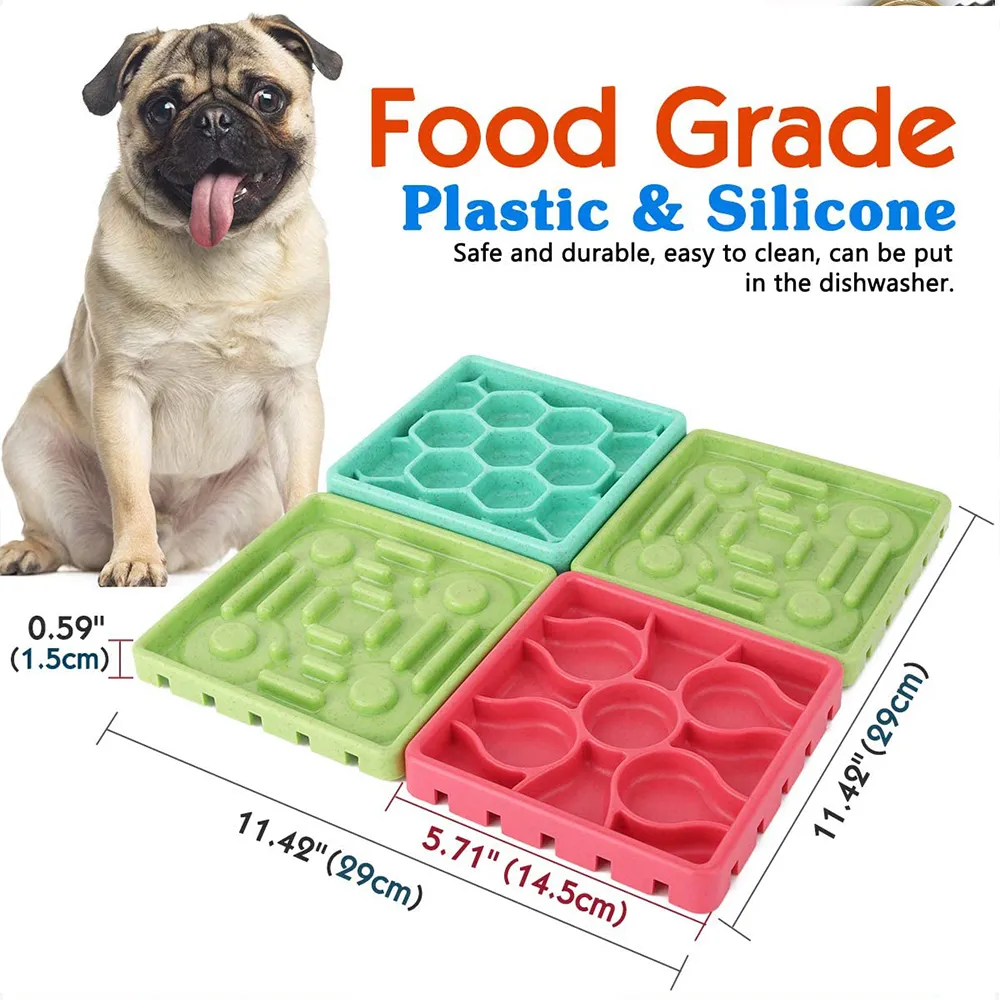 Husdjurskatter matande hundar skålar 4st pussel ätande matare antislip slickar mat husdjur högkvalitativ matklass Y200917