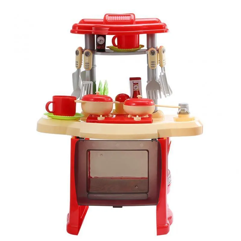 Bambini Finta Gioca a Simulazione Cucina Giocattoli Set Gioco di cucina Cibo in miniatura Mini pentole Musica Luce Giocattoli Modello di simulazione LJ2012115395099