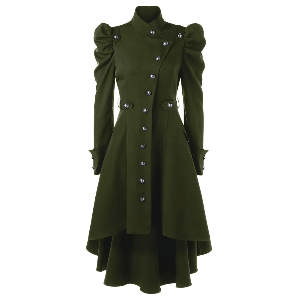 Vintage Steampunk gothique pardessus hiver dames rétro veste automne femmes manteau de laine à manches longues 201104