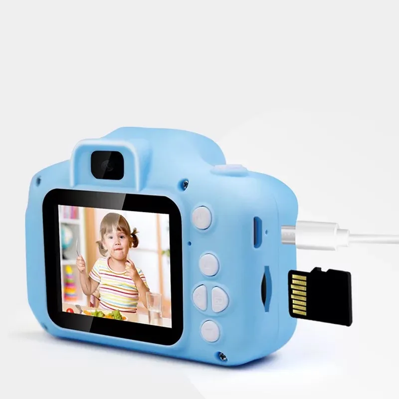 Macchina fotografica digitale bambini Schermo HD da 2 pollici Doppia fotocamera Proiezione Video Pixel Regali bambini Ragazzi Ragazze Giocattoli Genitore Bambino Gioco LJ201105