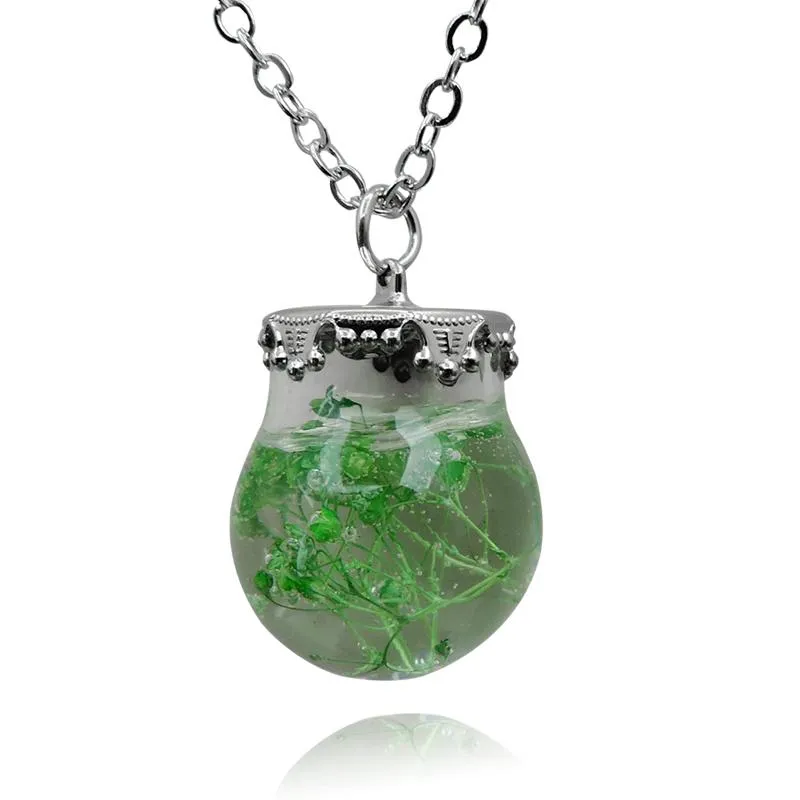 Collane a ciondolo collana in vetro in vetro di alghe crastrino naturale con cristallo solido pendenti di caramelle di caramelle gioielli1270n