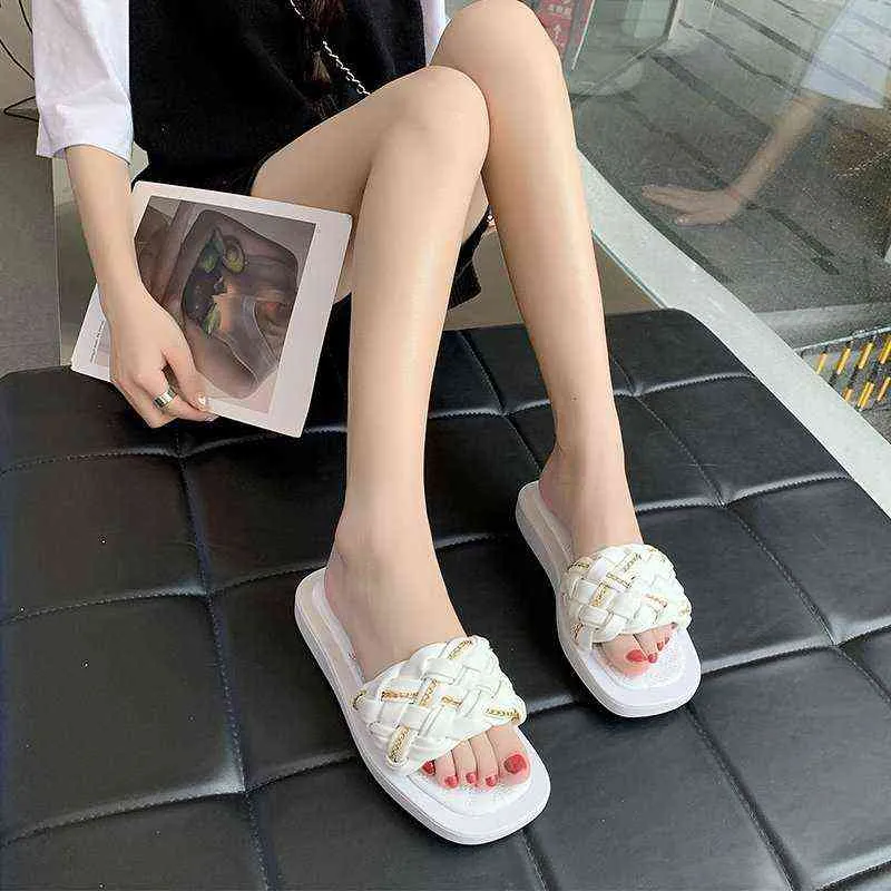 Slippers New Women Summer Wedges Shoes Sandals Low Heels Casual Slides Flip Flops Bc3476 220304