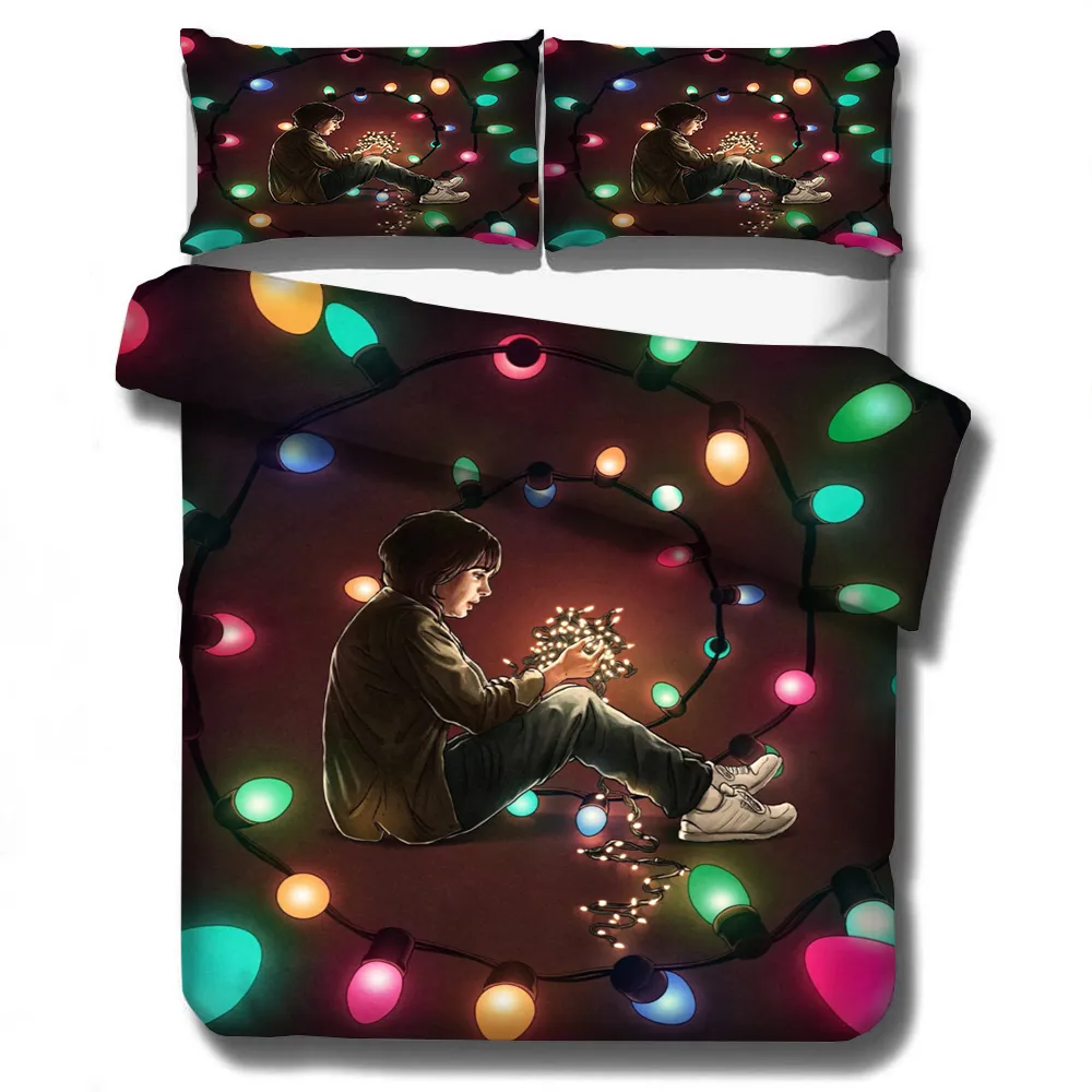 Stranger Things Set biancheria da letto Copripiumini Federe Film di fantascienza Trapunte Set biancheria da letto Biancheria da letto Biancheria da letto NO lenzuolo C1018