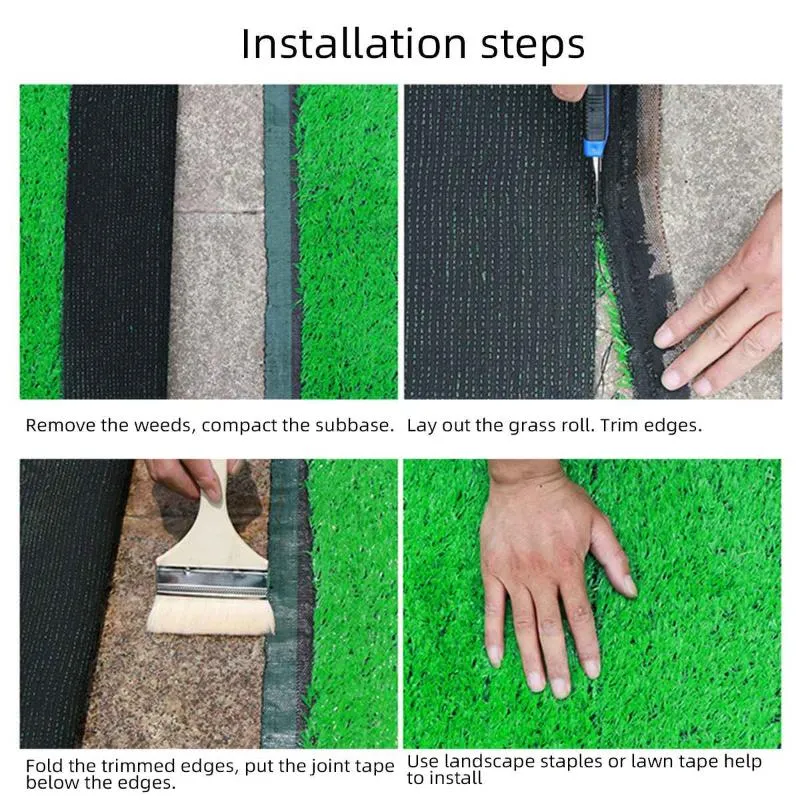 Artificial Grass Turf Carpet Artificiellt gräs utomhus matta syntetiskt falska faux trädgård gräsmatta landskap simulering växt dekor1251t