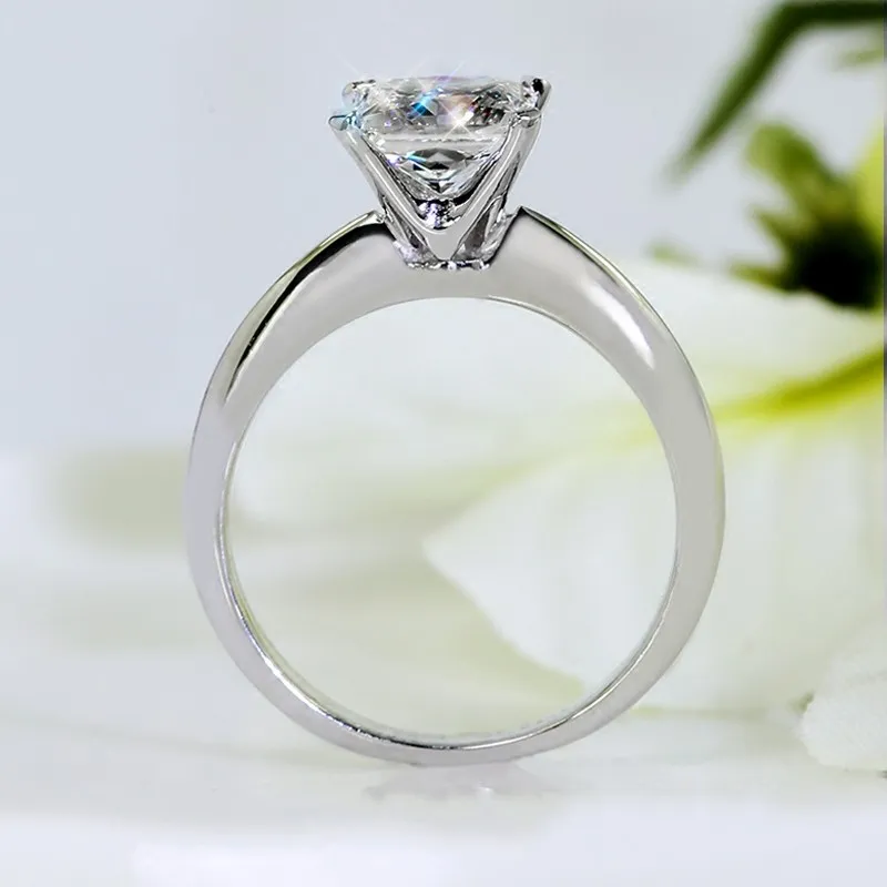 Princess Cut 1Ct Lab Ring Diamond Ring Original 925 Sterling Silver noivado Banda de casamento Rings for Women Bridal Fine Jewelry Gift2360