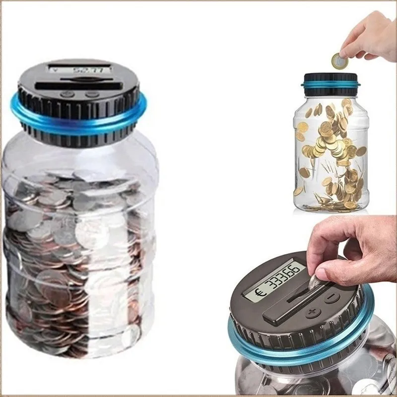 25L Piggy Bank Counter Coin Electronic Digital LCD Counting Coin Spara Money Box Jar Coins Storage Box för USD Euro GBP Money 209120906