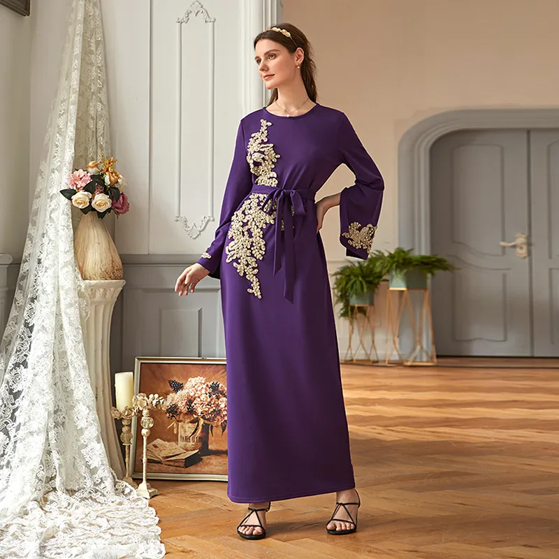 Eid Mubarak Abaya Dubai Turquia Vestido Hijab Muçulmano Kaftan Caftan Marocain Vestidos de Roupas Islã para Mulheres Musulman Vestidos LJ200826