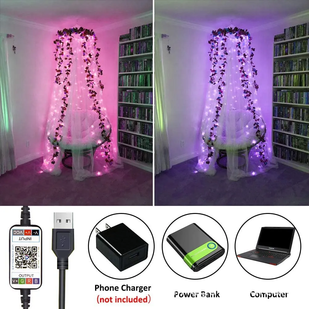 Cordão de luz usb bluetooth para celular, aplicativo de cobre mp, corda de luz para decoração de festa de natal, decoração de natal259n8938205